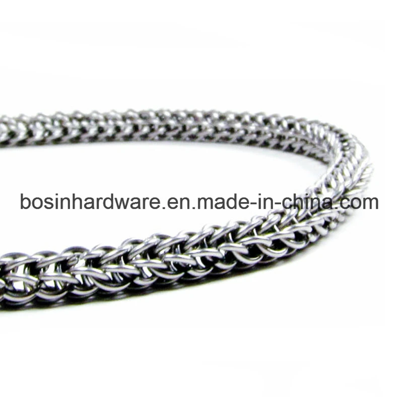 8mm Plata hechos a mano Pulsera de acero inoxidable Chainmail