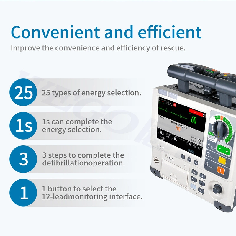 جهاز صدمات القلب الكهربائية الطبية المتنقلة القلب الكهربائية المحمولة الآلية مزيل الرجفان الخارجي الآلي (AED) لـ مستشفى الطوارئ للإسعافات الأولية