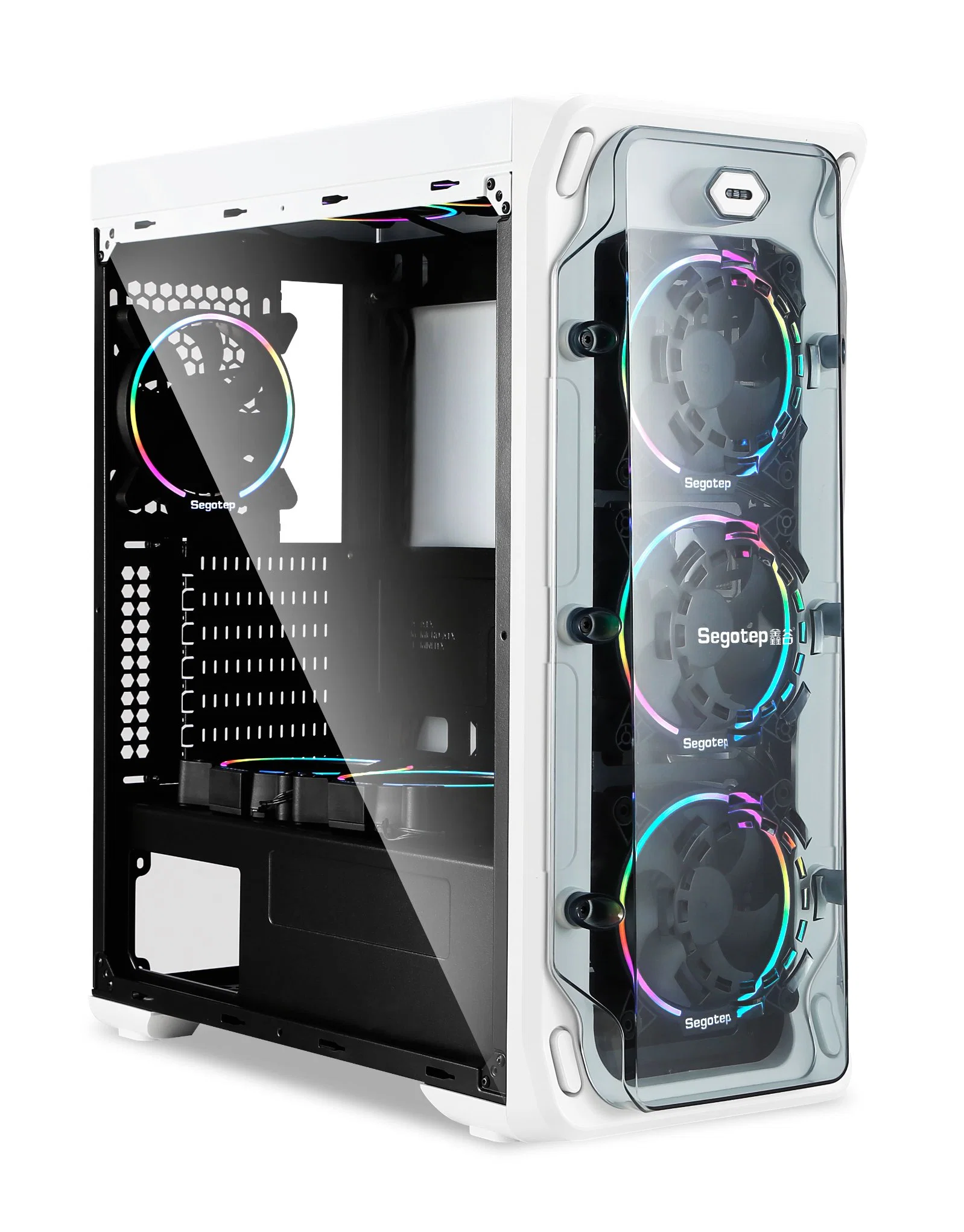 Segotep Lux II ATX MID-Tower PC Gaming Case con magnético Diseño filtro de polvo Acrílico Panel lateral sistema de gestión de cables flujo de aire Chasis de ordenador