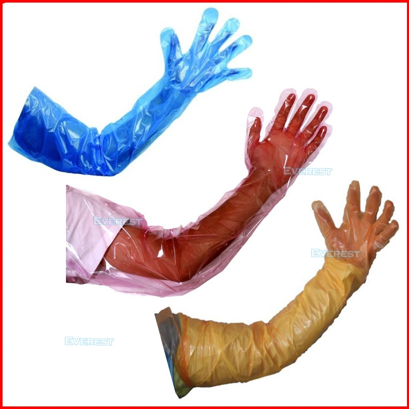 Ob/EVA/LDPE/CPE/HDPE/ Plastic Polyethylene Ai Long Arm Sleeve Rectal Insemination Disposable PE Veterinary Gloves for Insemination