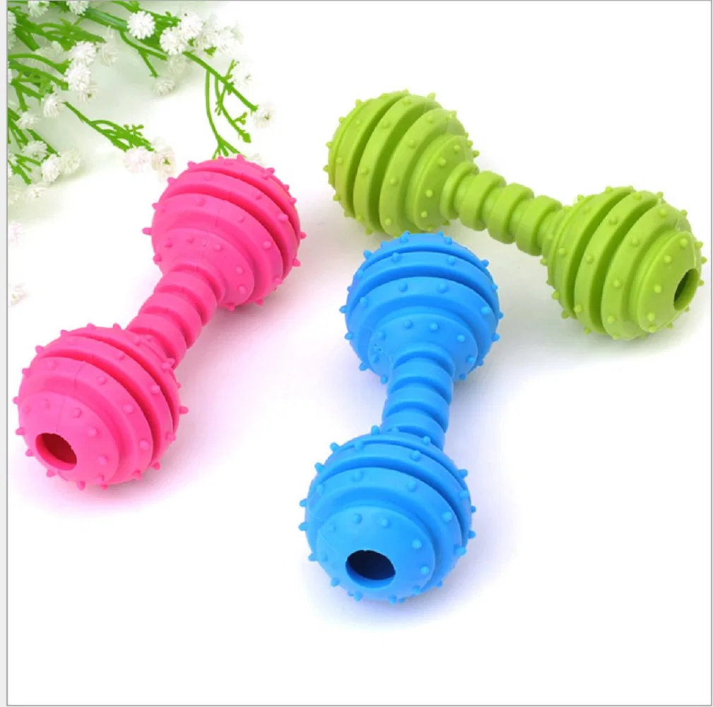 Puppy Chew Toy Rubber Rings Barbell Interactive Dog Toys Play Fetch Wbb17688