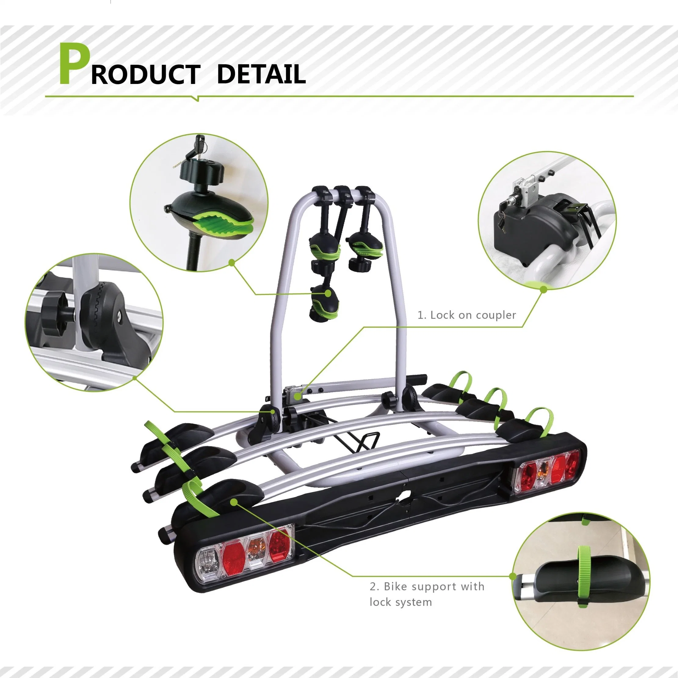 Professional Classical TUV Towbar Bike Carrier Towbar Platform Bicycle Tow Bar Rack.