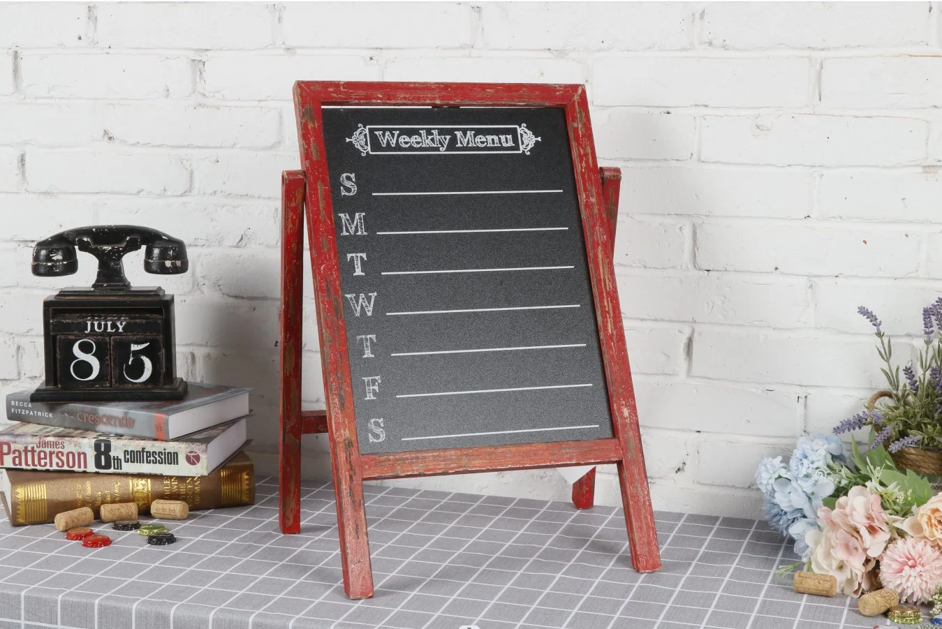 New Design Home Decor a-Frame Signs Double-Sided Wooden Chalkboard Signs for Bar or Restaurant Custom Wooden Blackboards