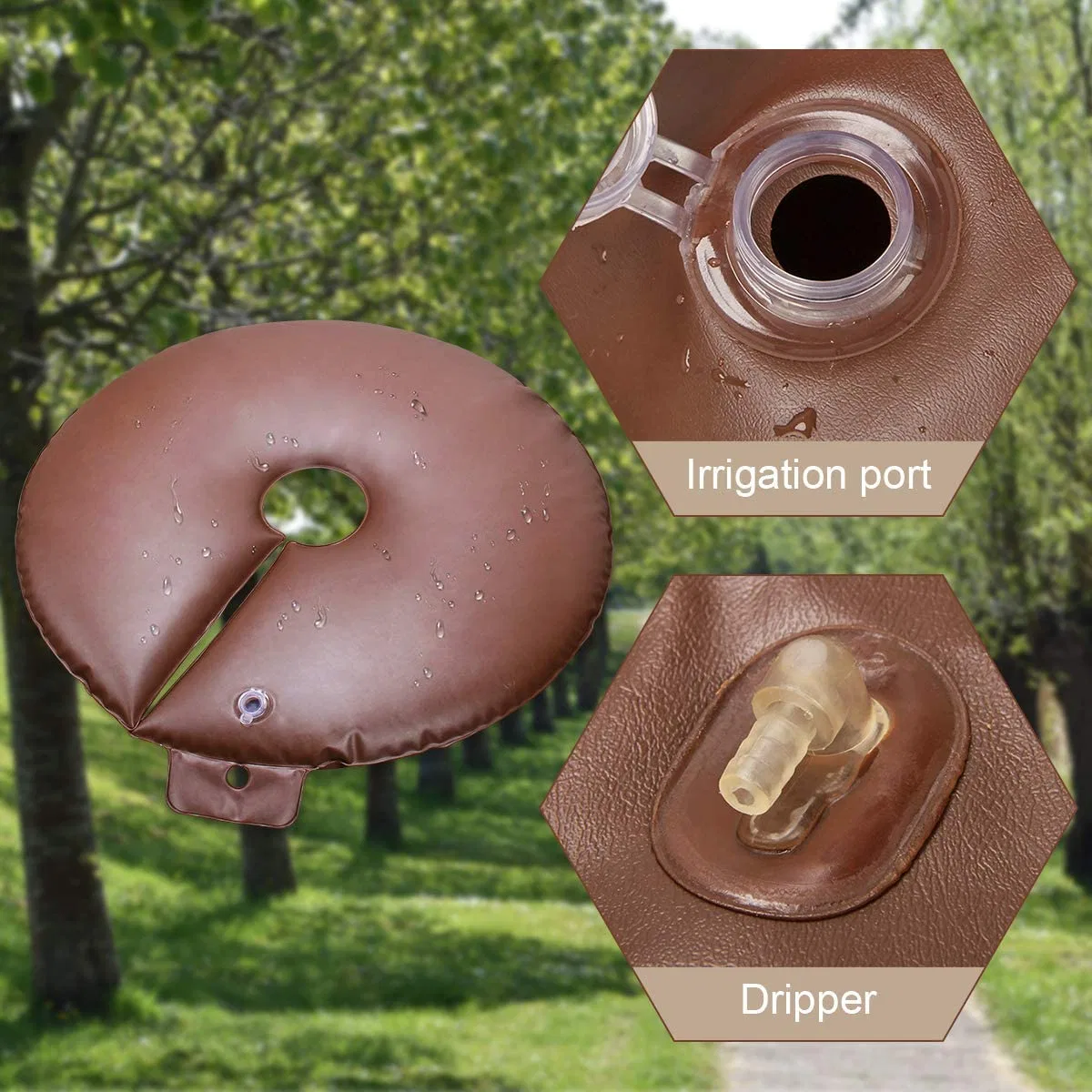 Durable PVC Tarpaulin Slow Drip Irrigation Ring Bag for Watering Trees