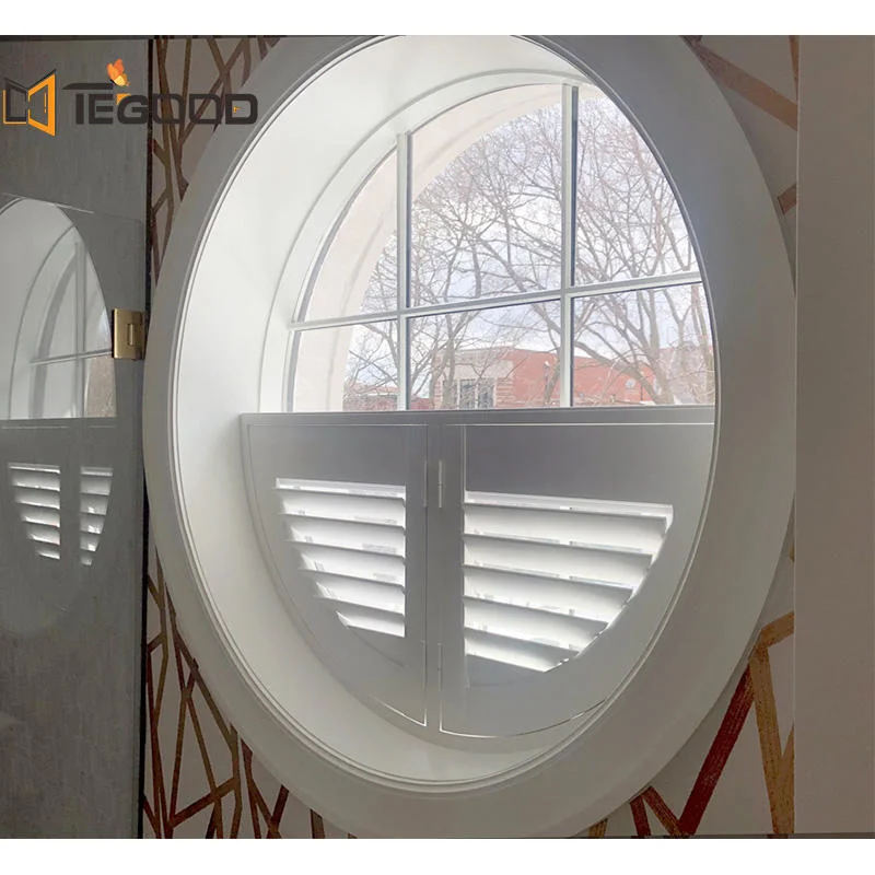 Ventana personalizada profesional formas especiales obturador circular pequeño de ventana Para la venta