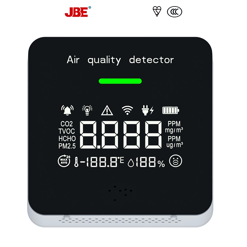 Tvoc Hcho Pm2.5 Alarme de Temperatura e Humidade Zigbee WiFi de alta precisão de alarme de dióxido de carbono do Monitor de qualidade do ar analisador de CO2