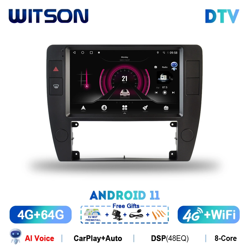 Système de navigation pour voiture Android 11 de Witson pour Volkswagen Passat B5 2004-2005 Système de navigation ai Voice CarPlay Wi-Fi GPS 2 DIN Auto radio