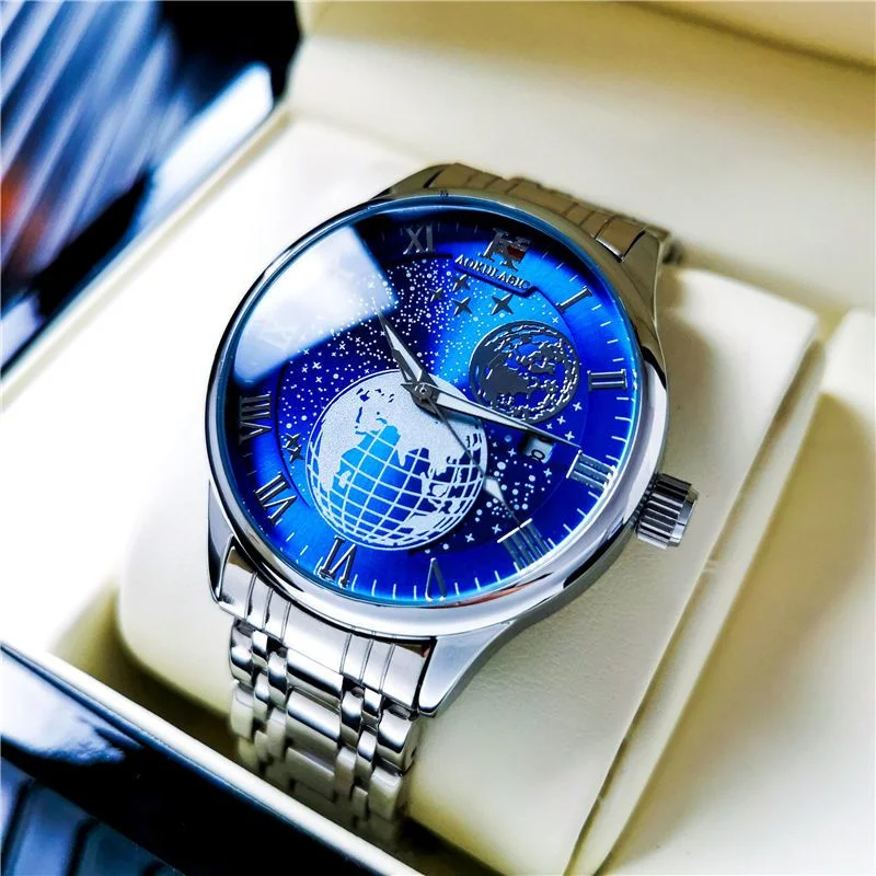 Watch Men&prime; S Luxury Brand Hollowed out Automatic Mechanical Watch Fine Steel Butterfly Buckle Trend Men&prime; S Watch Mechanical Watch