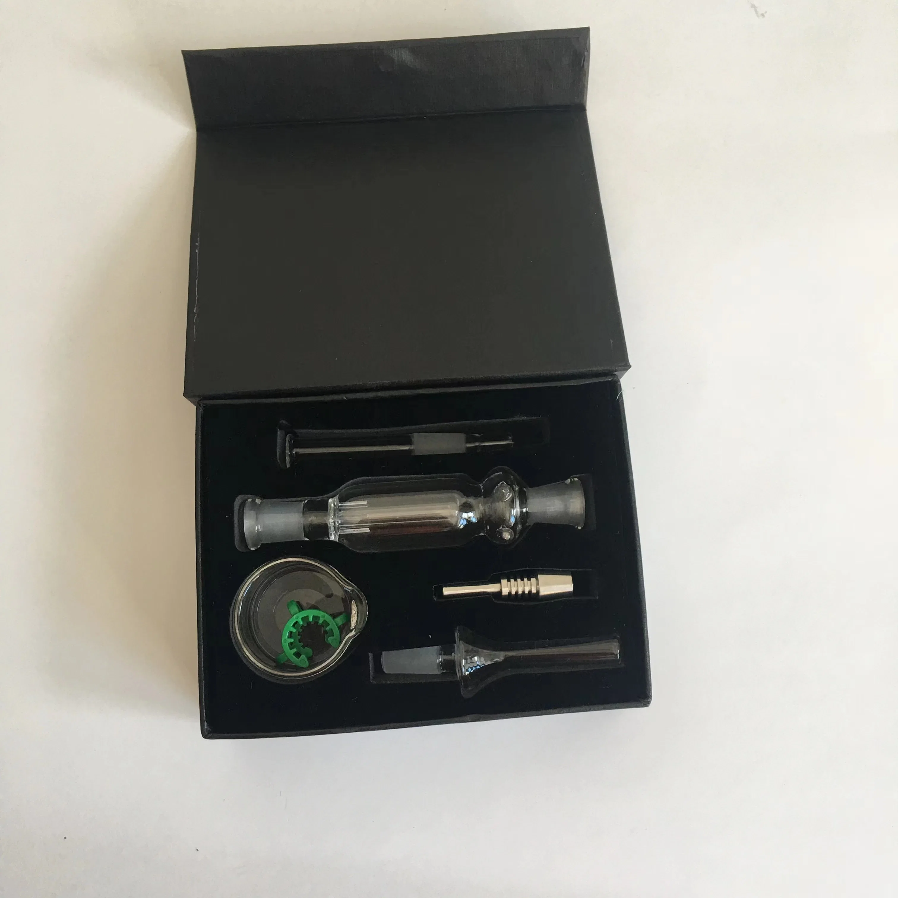 Glass Smoking Hand Pipes Micro Nc with Gift Box Nectar Glass Ti/Steel Nail Honeybird Nectar Collector