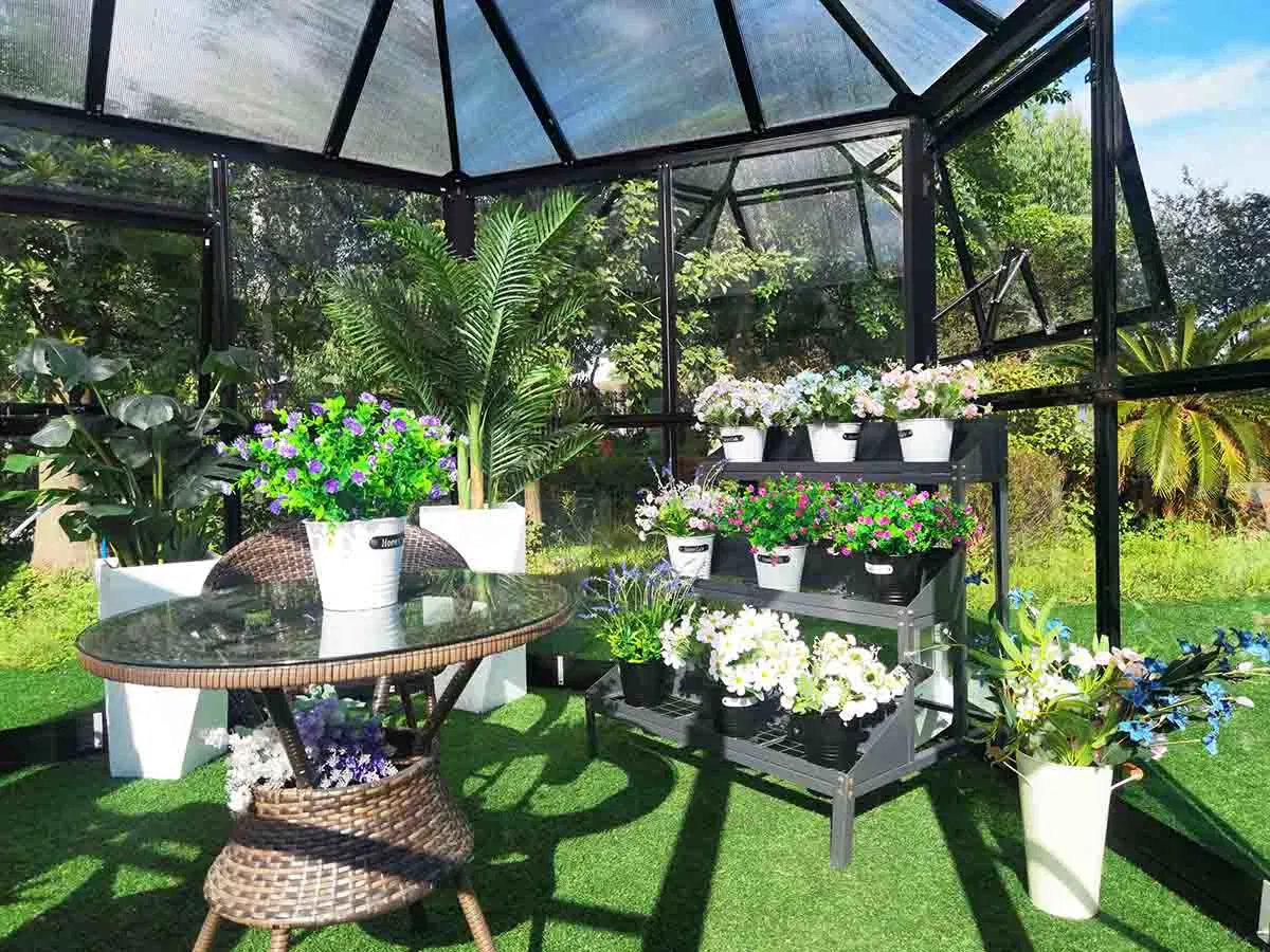 Garden Polycarbonate Greenhouse Glasses Greenhouse Sun Room Free Standing Sunroom Glass House Greenhouses Frame for Sale