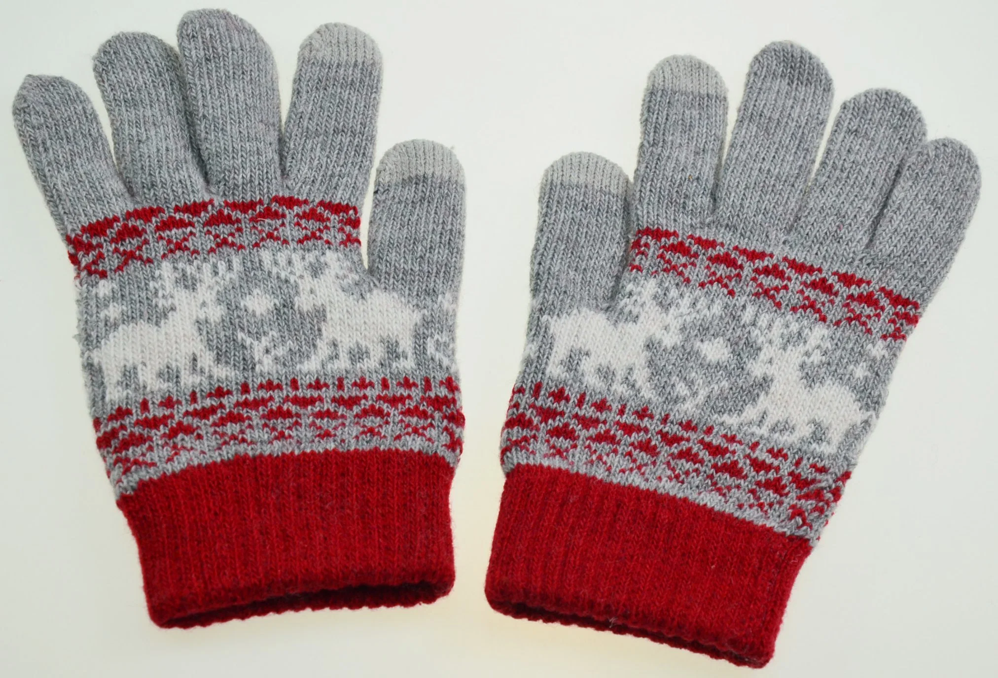 Guantes de punto para adultos con patrón acrílico de jacquard BSCI