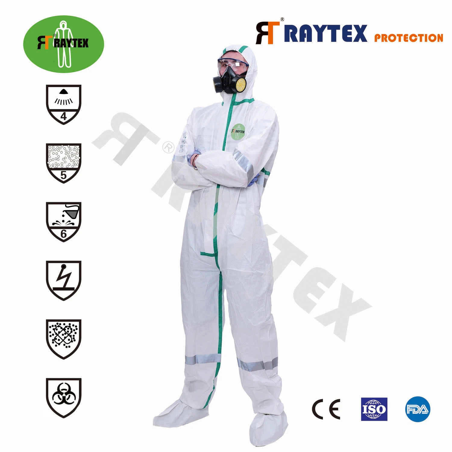 Microporous Workwear with Knitted Cuff Disposable Microporous Workwear