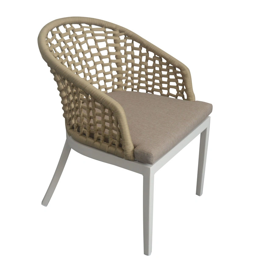 Lecong Aluminum Silla Hotel Restaurant Cafe Outdoor Garden Patio Furniture Rope Dining Room Chair