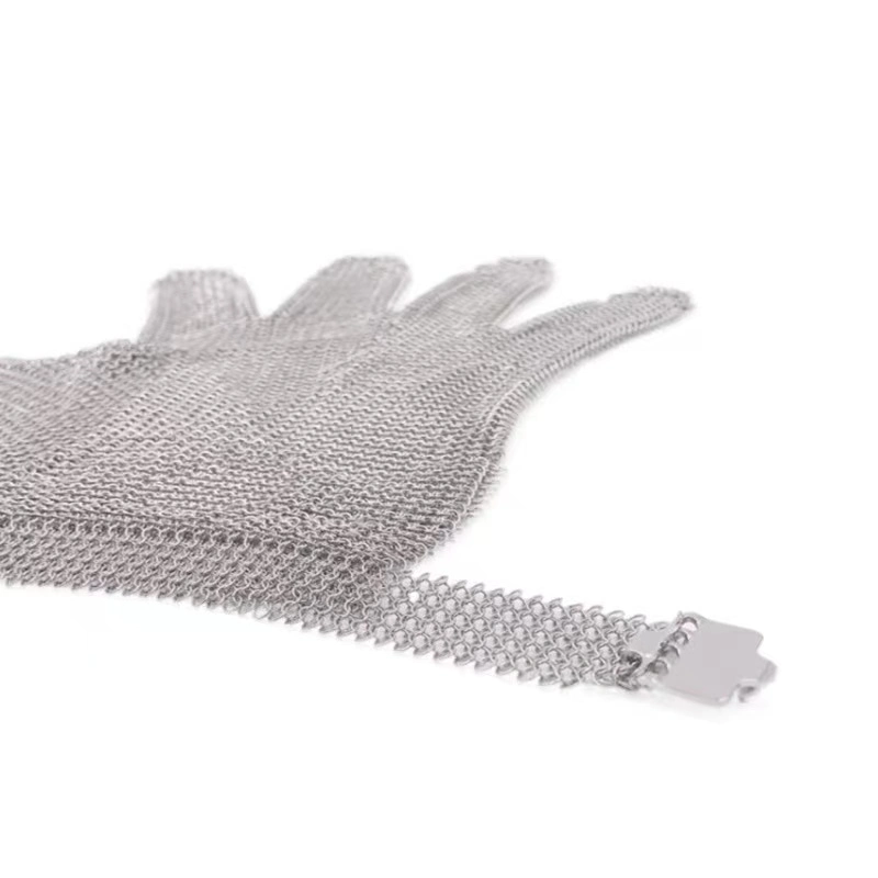 304L China Mail Mesh Iron Cut Resistant Food Grade Butcher Metal Level 5 Stainless Steel Ring Glove