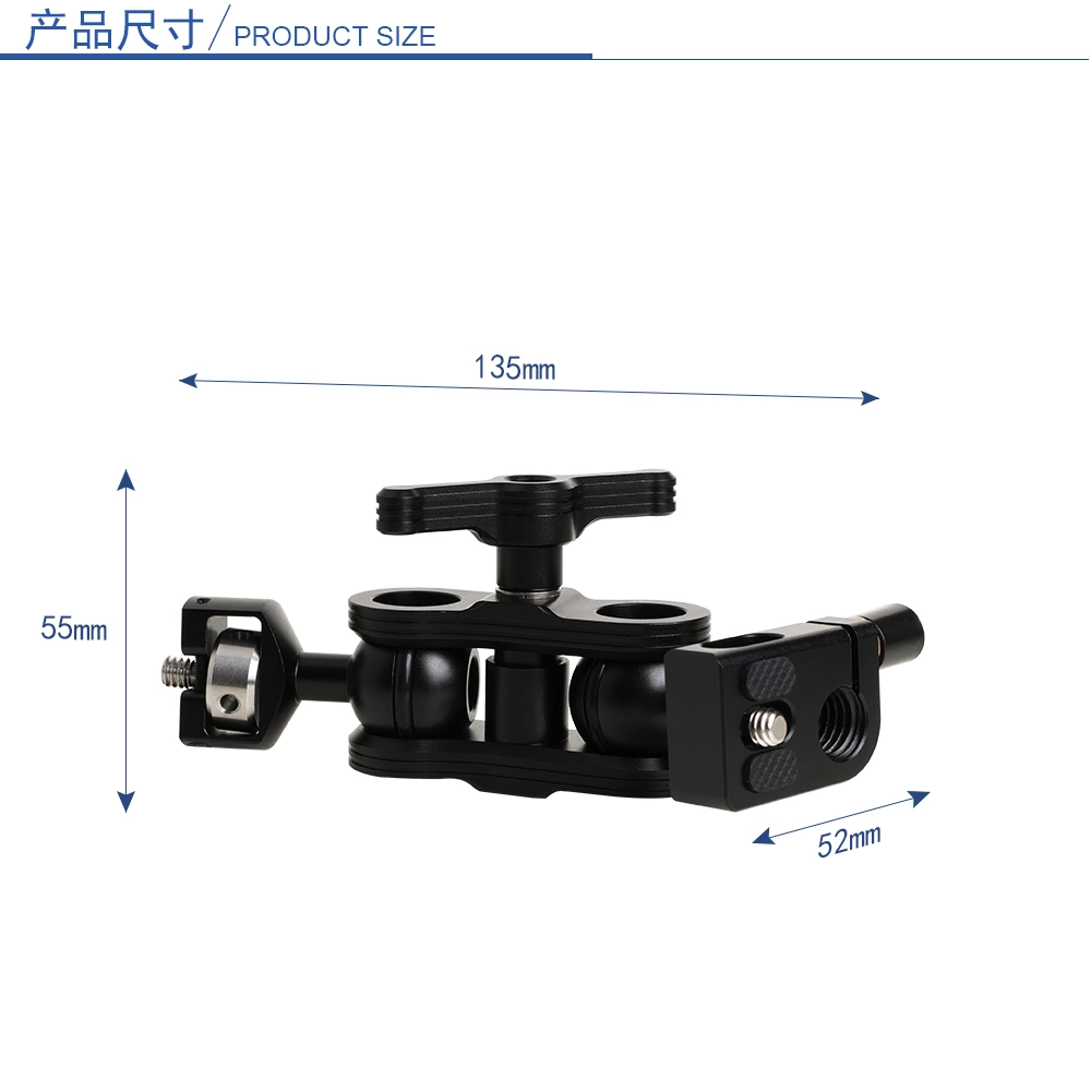 H029 15mm Tube Monitor Holder with Lock Button Non-Slip Foot Pad Removable Ball Head Bracket for Magic Arm Digital Camera