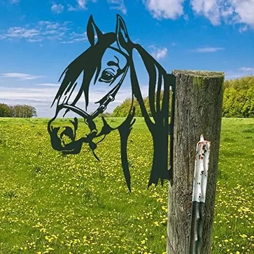 Animal Metal Art Outdoor Decor Garden Fence Decoration, Farmhouse Backyard Hang Artwork Wall Decor, Outdoor Yard Art Patio Lawn Statue Gift