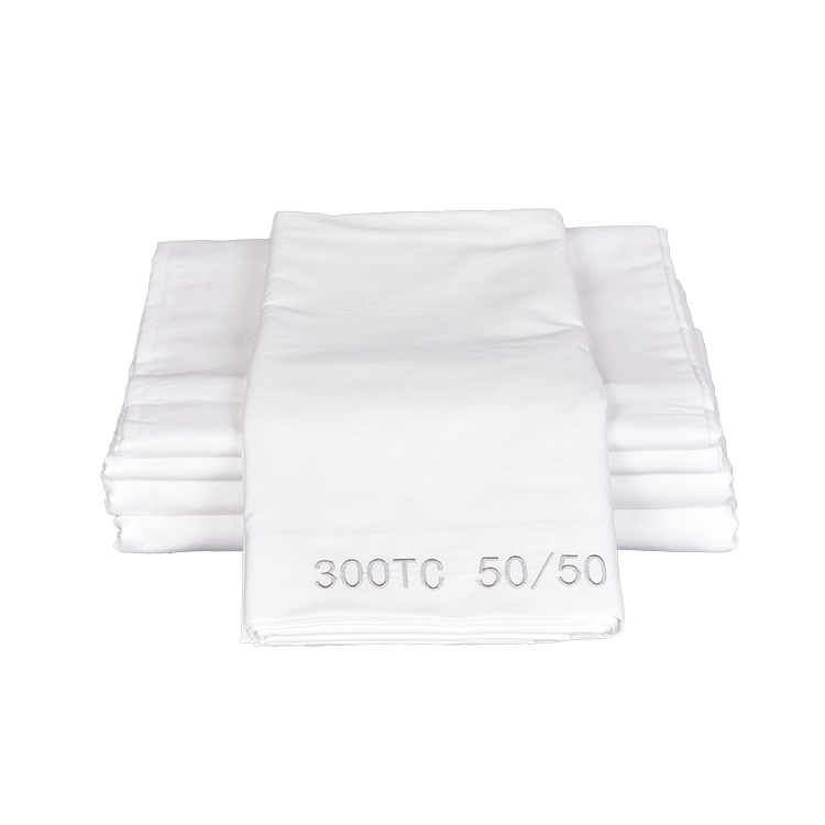 Hotel White 50 Baumwolle 50 Polyester Queen Bettlaken Set Baumwolle