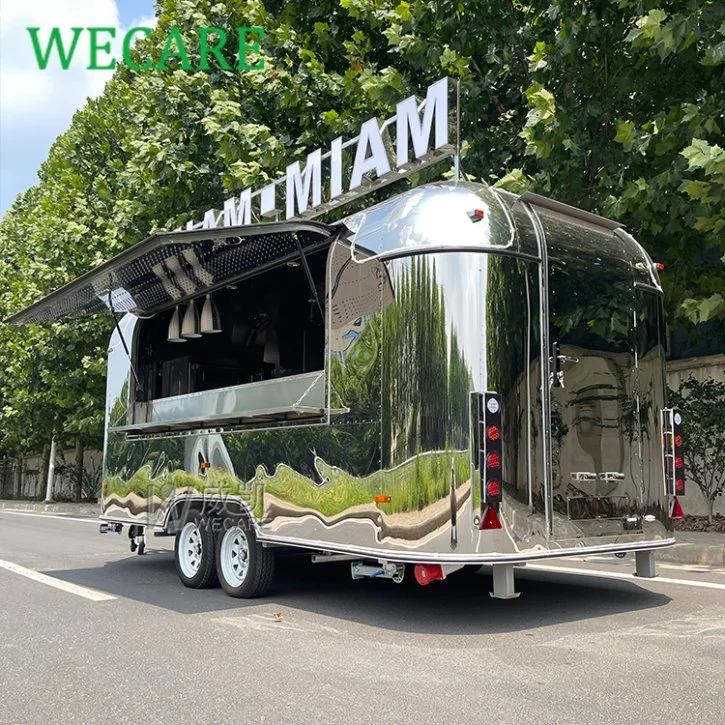 Wecare Custom Coffee Ice Cream Trailer Carritos De Comida Mobile Kitchen Snack Bar Airstream Pizza Food Truck for Sale Europe