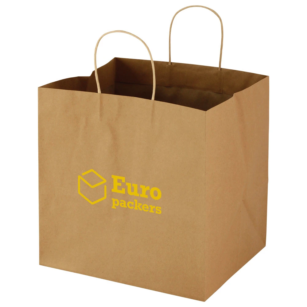 Brown Kraft Paper Bag for Carry out Shoes with Logo