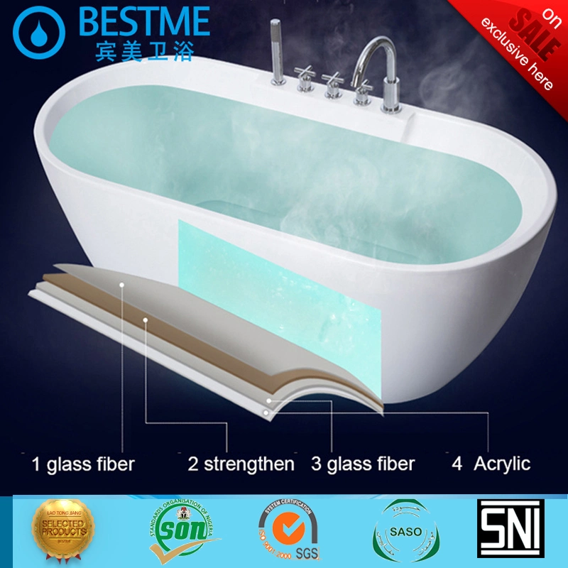 China Suppliers Indoor Acrylic Bathtub with Side Faucet Shower (BT-Y2520)