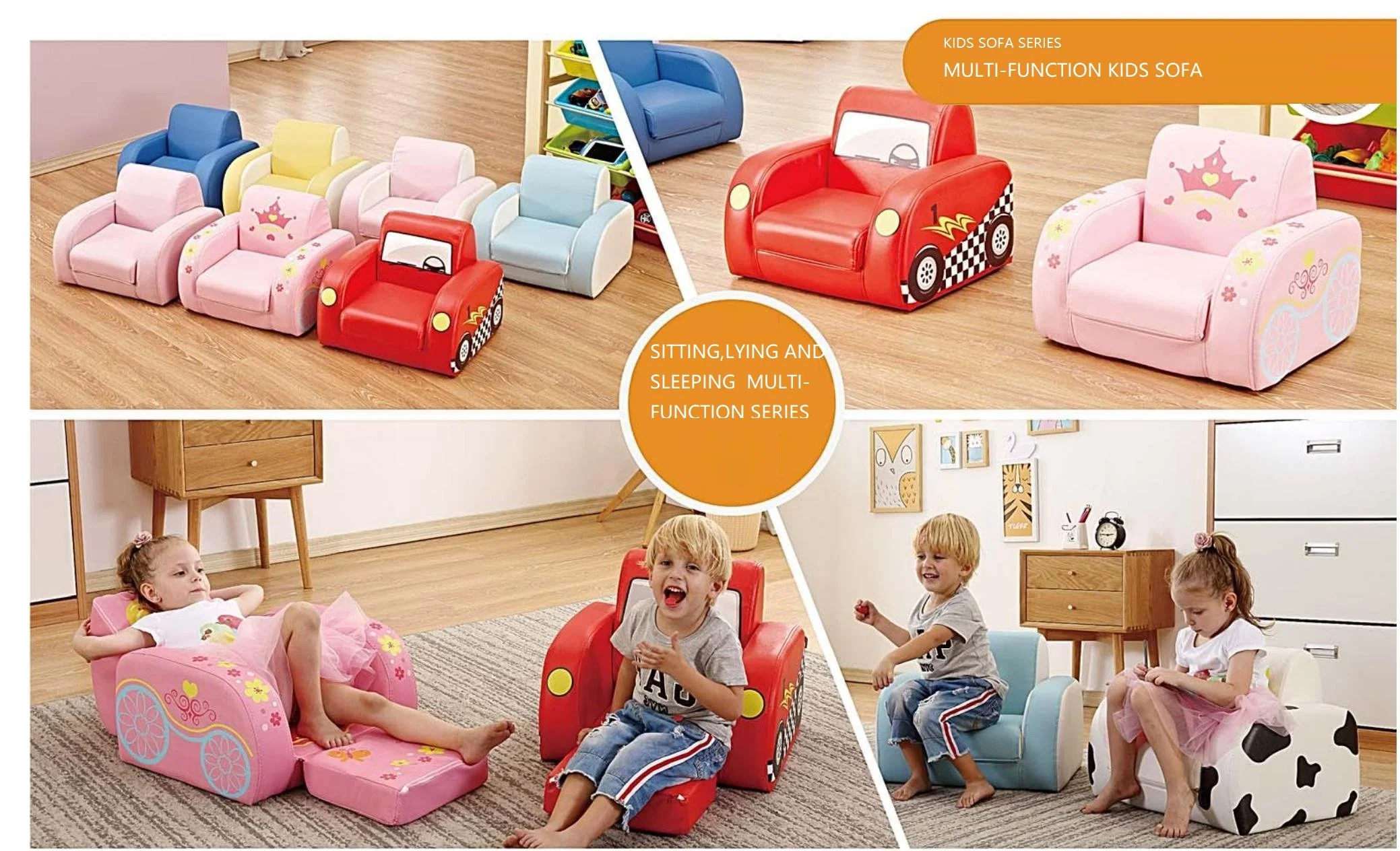 Ensemble de la vente Kids Cartoon canapé, fauteuil canapé moderne de l'enfant, bébé chambre à coucher Mobilier, Meubles de salle de vie