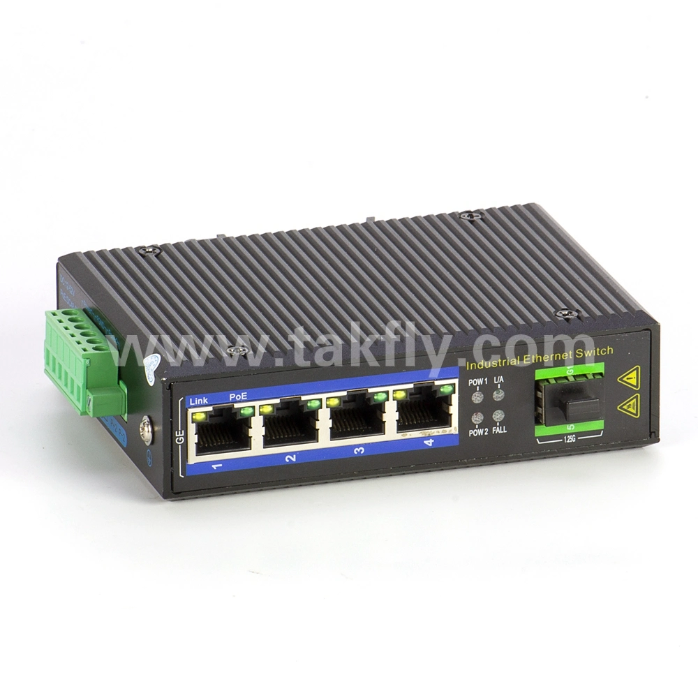 10/100/1000m Industrial Poe Switch with DC 48-57V Input Voltage