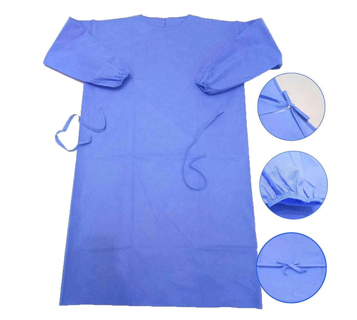 SMS Nonwoven médico quirúrgico SMMS Trajes de cirujano del Hospital mono/Prenda para el Hospital Clínico con el precio de fábrica