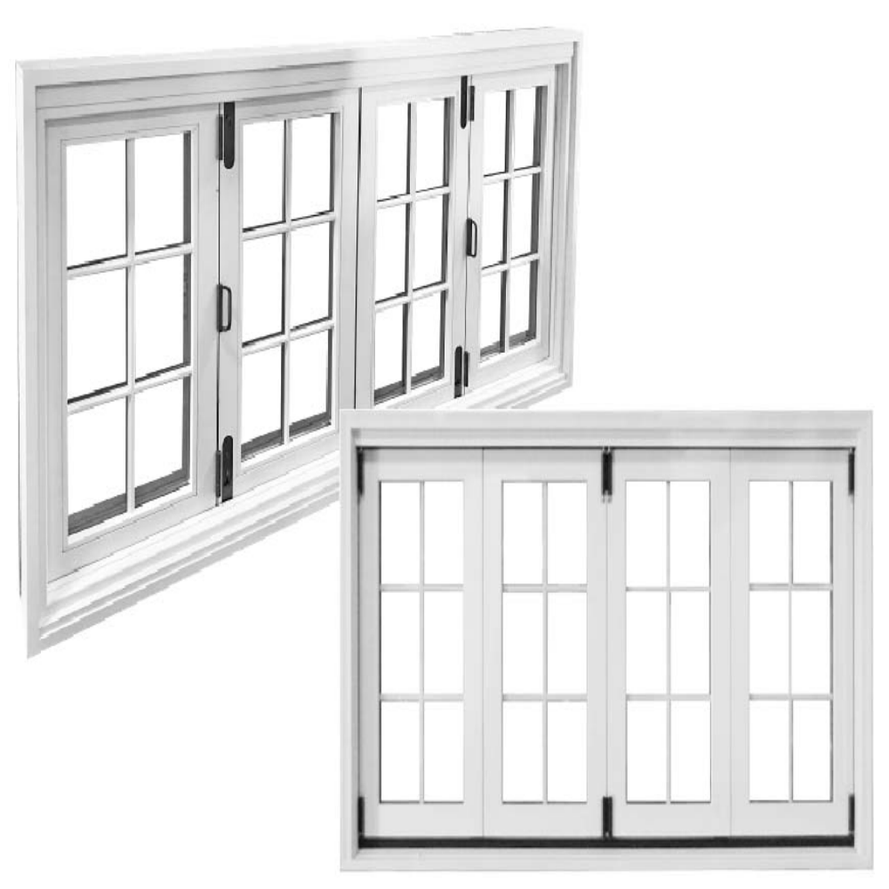 Australia Standard PVC Profile Doble vidrio plástico Madera Bi-Fold Ventana