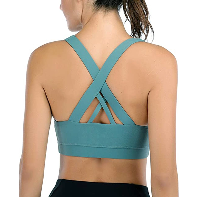 Soutiens-gorge de sport de yoga à bretelles confortables et extensibles personnalisés de haute qualité Pour femmes – Débardeur à dos croisé et Criss-Cross