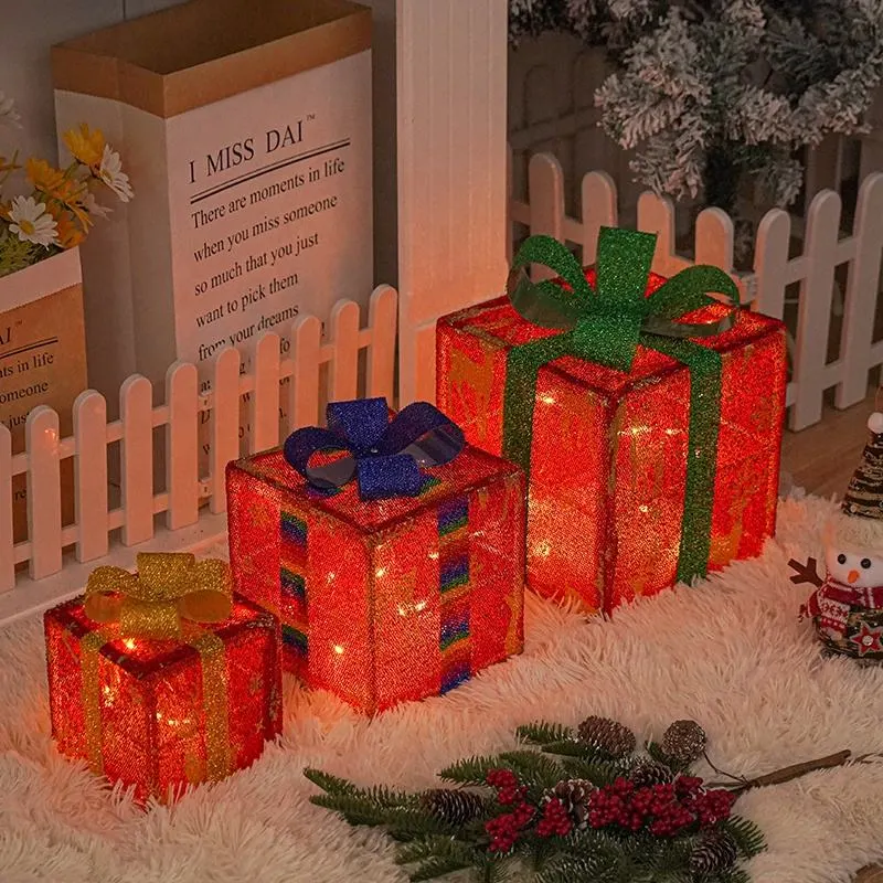 Christmas PVC Gift Box Set with Glitter Showcase