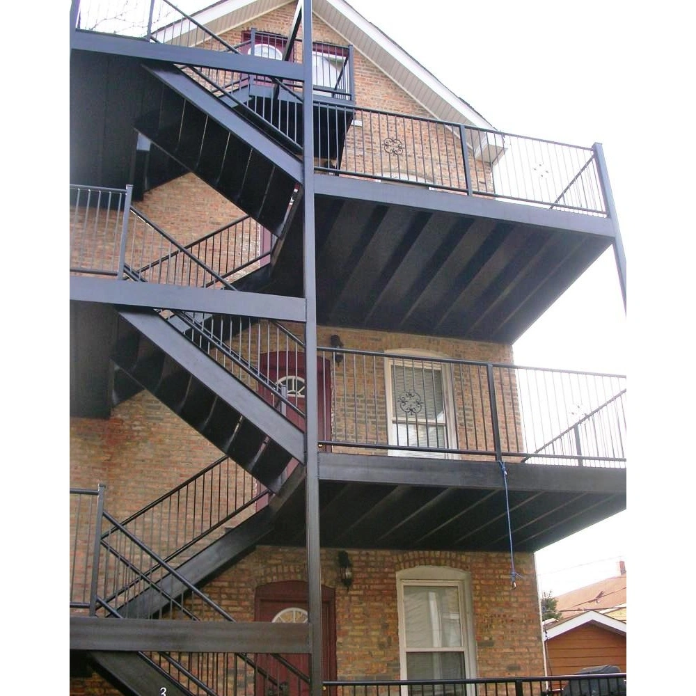 MS037 Customized Outdoor metal staircase Outdoor stair railing