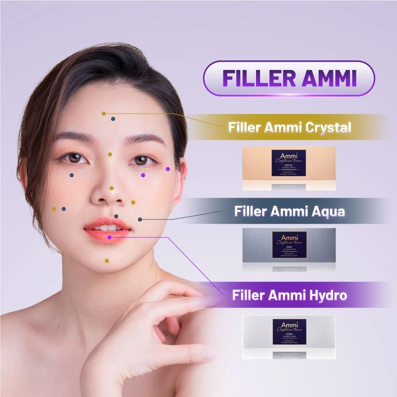 Koreanischer Original Ammi Filler 1ml Diamond Crystal Aqua mit Lido Für Gesicht Falten Entfernung Lip verbessern Injektion