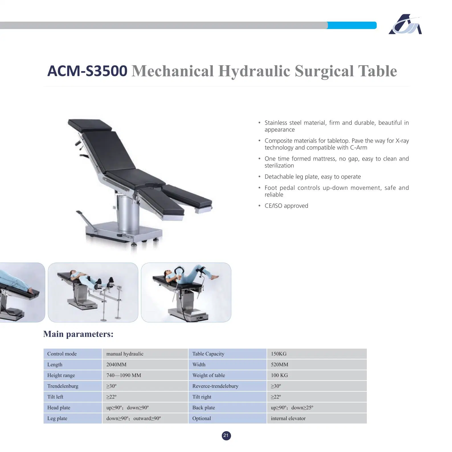 Manual Hydraulic Surgical Table (Operation Table)