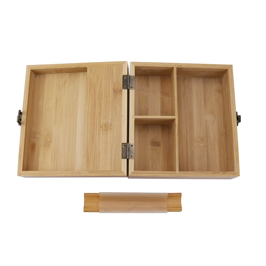 Wholesale/Supplier Smoke Accessories Engraved Wooden Tobacco Box Bamboo Stash Box with Rolling Tray