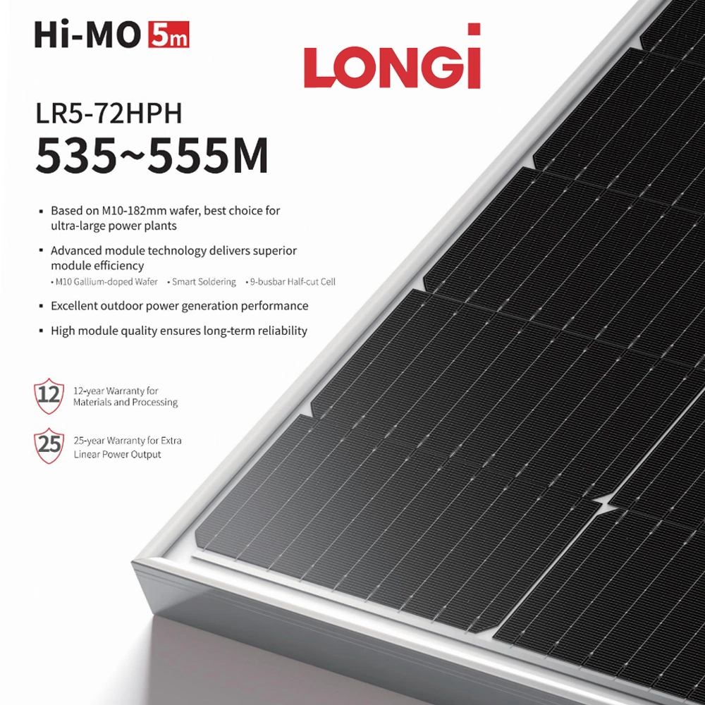 Module d'énergie solaire PV en silicium monocristallin de 550 watts de Chine avec cellule Jinko Longi.