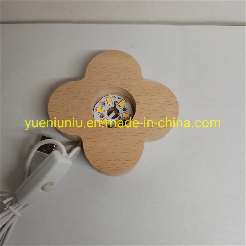 Customized 7 Color Change Is Controlled by Switch 3D LED Beech Lamp Holder for Resin Crystal