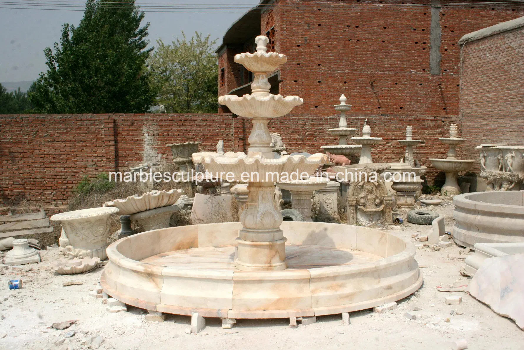 Three Tier Home Garden Marble Water Fountain for Sale (SY-F105)