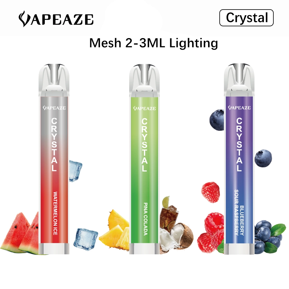 السجائر الإلكترونية الشعبية 2مل 600 أطواق 0 ٪ 2 ٪ نيكوتين بالجملة Vape Crystal Vape قابل للاستخدام مرة واحدة