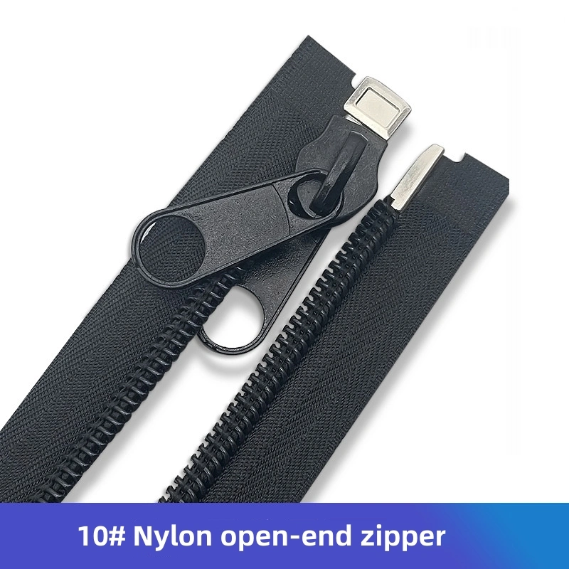 8## Open-End 10 de nylon suave tracción de la cremallera de fácil tirar la carpa exterior negro de 4 cm de ancho Zipper