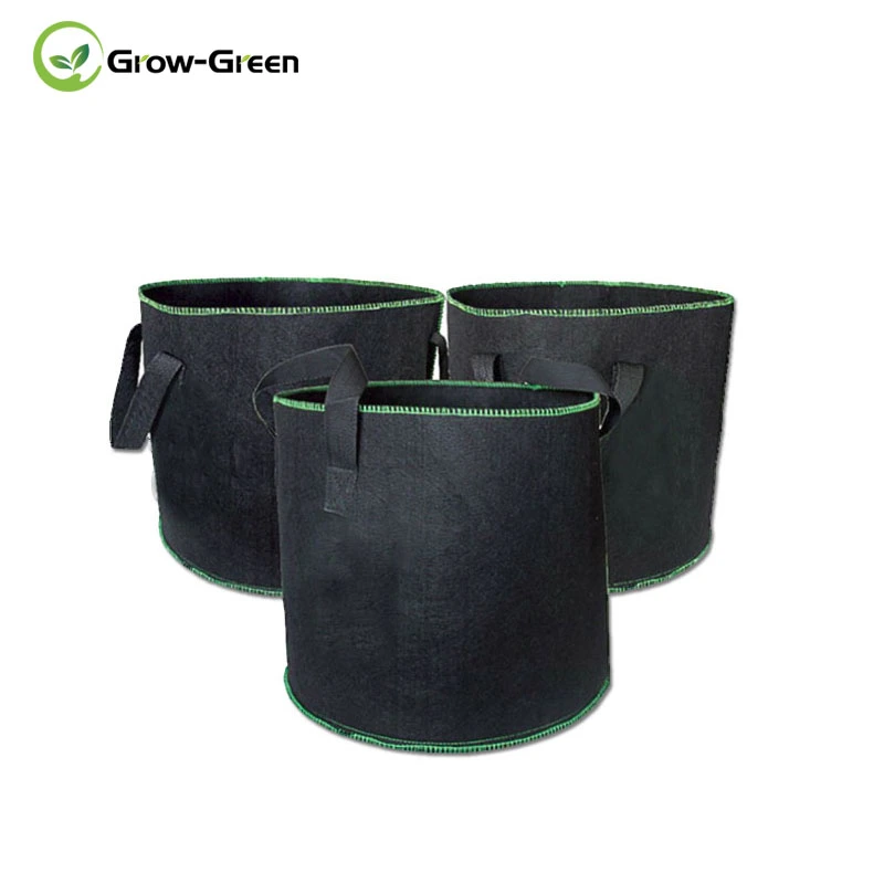 Grow-Green 3-Pack Grow Bags, 7 Gallons Garden Planter Bag with Handles and Access Flap for Potato, Carrot, Onion, Tomato Vegetables (Green)