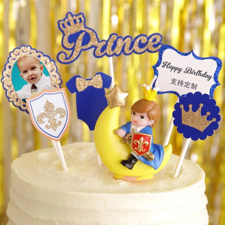 Unique Birthday Candles Kids Cake Candle Little Prince on The Moon for Birthday Party Supplies