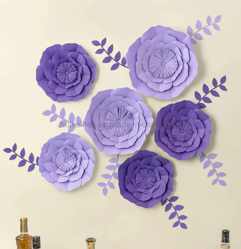 Hkh Purple Theme Decoration 3D Big Paper Flower for Wedding. Baby Shower Wall Decor Birthday Party