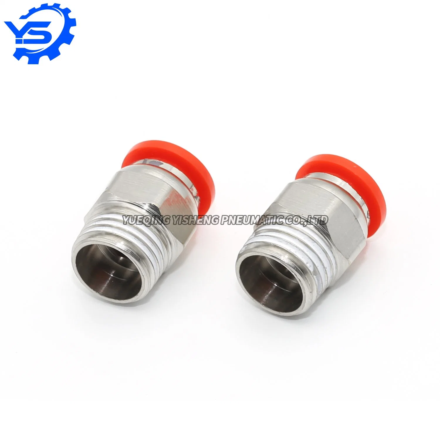 PC Series PC8-02 Red Color Nickel-Plated Pneumatic Push in Combination & Joint Fittings