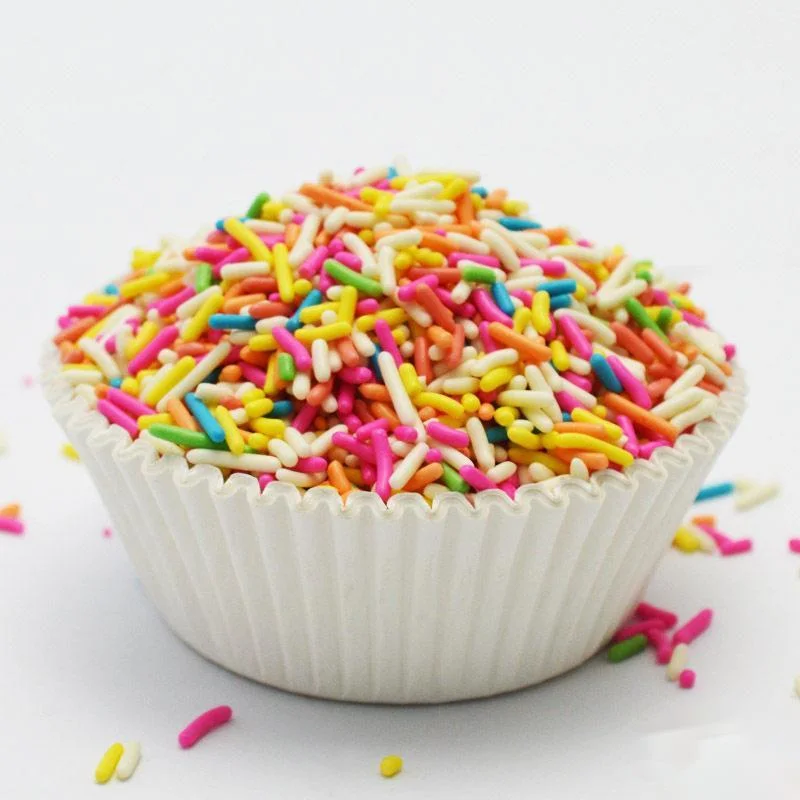 Оптовые поставки декора тортов Эдибл Кэнди сахар Радуга Jimmies Sprinkles