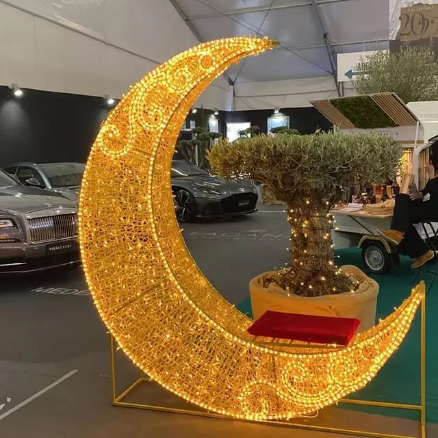 LED Рамадан Ид Мубарак Motif Light Moon Star Light for Оформление Mall Square