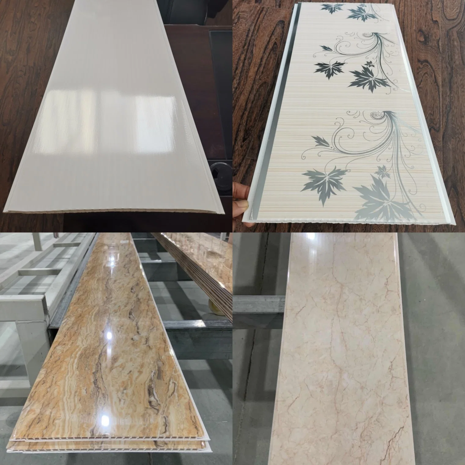 China Manufacturer Cheapest Price High Quality Glossy Pure White Refelective No Transparent UV PVC Wall Panel Marble Sheet Hot Foil Stamping PVC Ceiling Panel