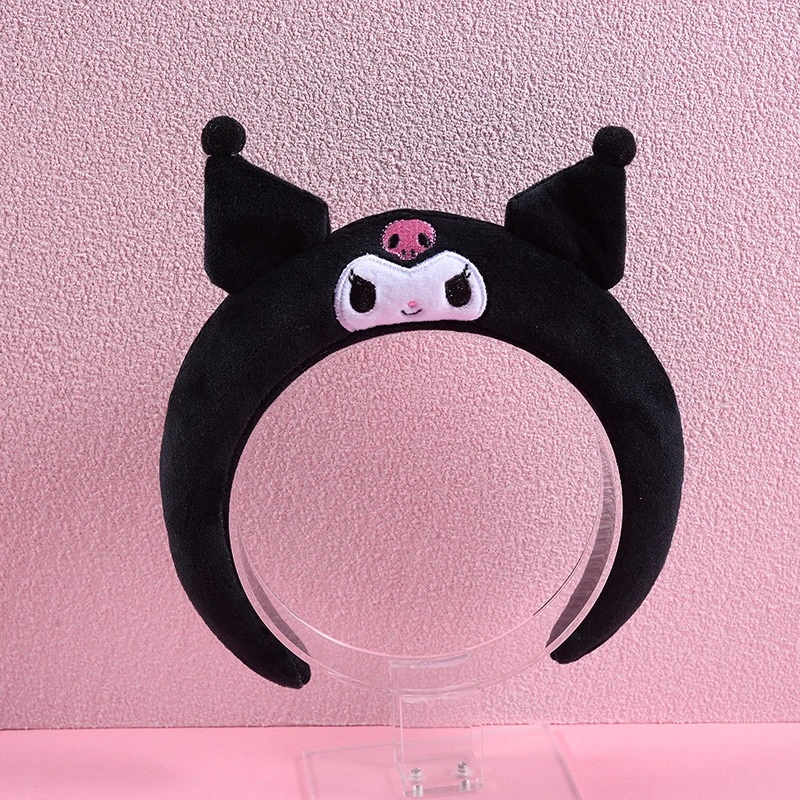 Ruunjoy Sanrio Cartoon Hairband Cute Kuromi Funny Plush Sanrio Headband Stuffed Plush Hair Sanrio Accessories Hairbands