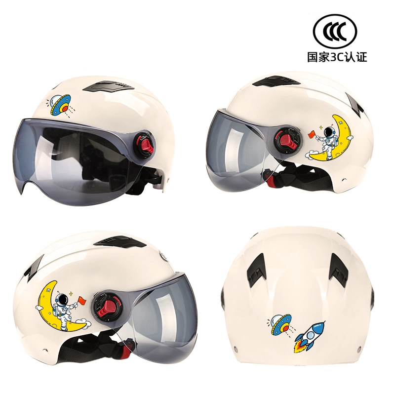 Stars Fia Battery Electric Car Motorcycles, Bicycles, Mountain Bikes Four Seasons Half Safety Helmet Summer Four Season Motorcycle Boy Girl Baby Kids Children