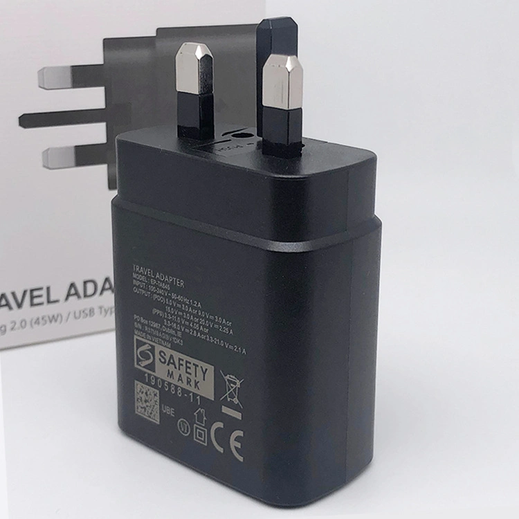 Adecuado para Samsung 45W cargador para UK Nota10/20 de la cabeza de carga S20 21 Super Carga rápida de la cabeza de carga Flash Pd