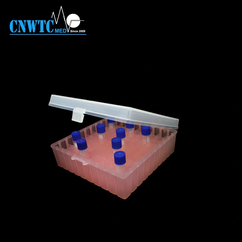 Lab Plastic 100-Well Freezing Cryovial Tube Cryotube Box with Hinged Lid